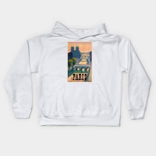 Paris France Vintage Travel Poster 1937 Kids Hoodie